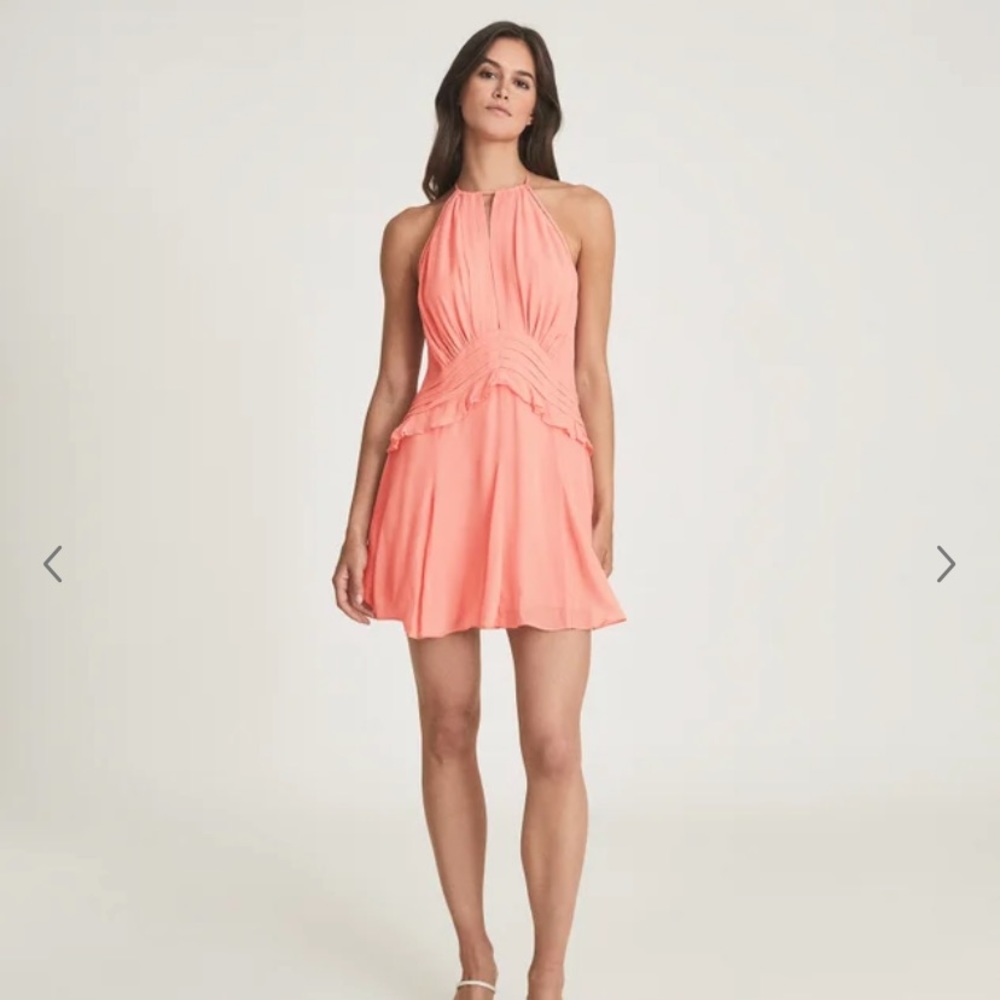 Reiss Belle Chiffon Ruffle Mini Dress